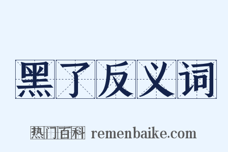 黑了反义词是什么意思的图片